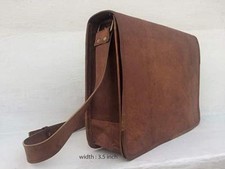 Porte-documents rustique vintage en cuir pour ordinateur portable messager sacoche bandoulière