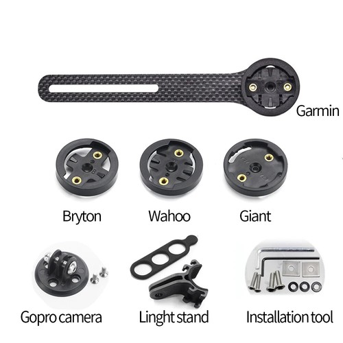 -17° Integrated MTB Bicycle Carbon Handlebar One-Shaped 70-110mm Stem Riser Bar - Picture 23 of 24