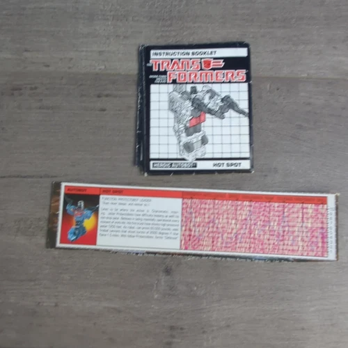 Hot Spot Action Figure Vintage Manual & Specs 1986 Hasbro G1 Transformers