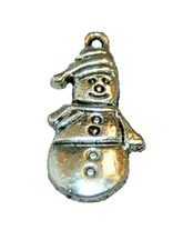 Snowman 1 Christmas Pendant Charm Tibetan Silver J1052