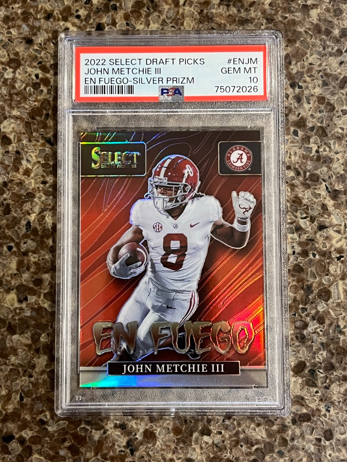 John Metchie Panini Select Draft Picks EN Fuego #ENJM Silver Prizm