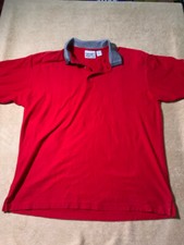 Diport USA Mens XL Red Black Belterra Embroidered Short Sleeve Golf Polo Shirt