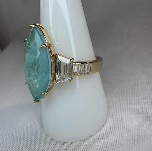 Bomb Party MHA Ring Size 9 RG42468 "Rise From The Ashes" Aquamarine To Rubellite - Picture 5 of 6