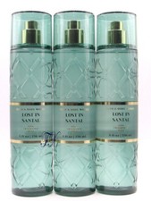 BATH BODY WORKS LOST IN SANTAL FRAGRANCE MIST BODY SPRAY 8 OZ LOT OF 3 PCS