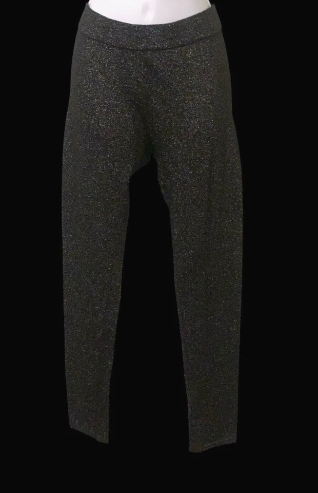 Express Womens Sparkle Skinny Ankle Leggings Size M Black Elastic Stretch Pull - Image 3 of 4