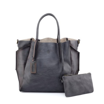 Old Trend $286 Gray Leather Sprout Land Removable Liner Purse - NEW - 1002MG