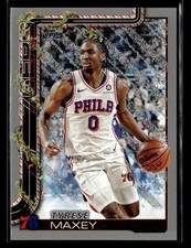 2025-26 Topps Holiday #H17 Tyrese Maxey Glitter Holiday Card Philadelphia 76ers