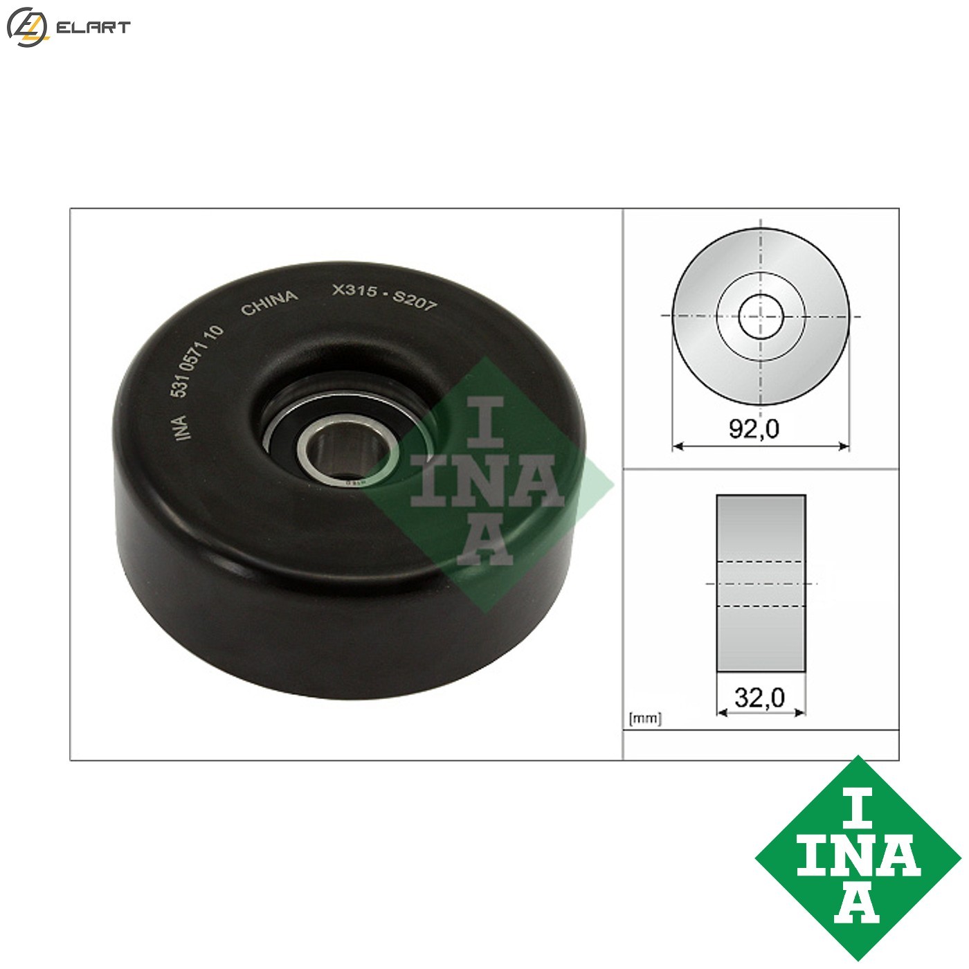 TENSIONER PULLEY VRIBBED BELT 531 0571 10 FOR MERCEDES-BENZ C-CLASS/Sportcoupe