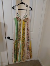 Farm Rio Pannelled Dress Sz XL Multicolor Linen Blend EUC #118