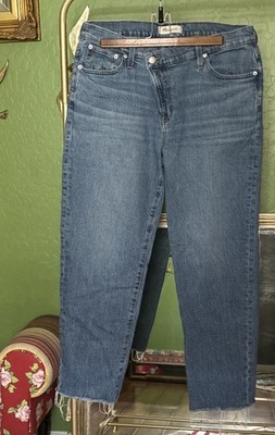 Madewell Jeans Womens sz 31 Raw Hem Mid Rise Perfect Vintage Straight cross tab