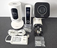 Vivint Camera System Lot - Doorbell, Indoor, Outdoor Cameras, Power Supply