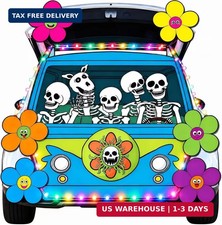 Halloween Trunk or Treat Car Decorations Kit for SUV with Skeleton Flower Theme