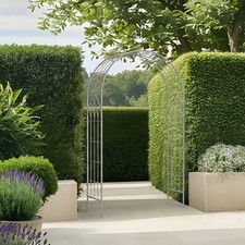 Grey Decorative Rustic Metal Garden Arch