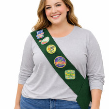 Plus Size Adult FELT Patch Sash Open at the Bottom Adjustable