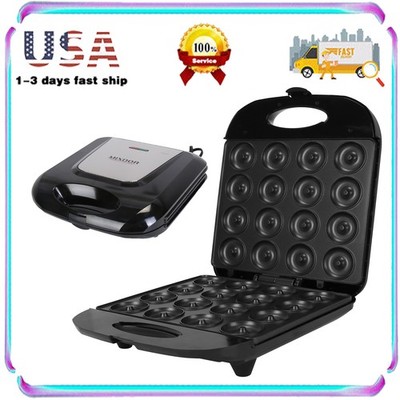 Mini Donut Maker- 1400W Electric Nonstick Doughnut Maker Machine -16 Donut Make