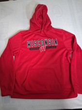 Wisconsin Badgers Hoodie Sweatshirt Bucky Badger Size Mens L
