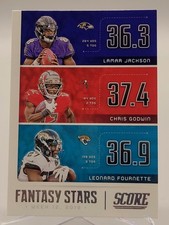 2020 SCORE JACKSON GODWIN FOURNETTE FANTASY STARS WEEK 12 CARD RAVENS JAGUARS 