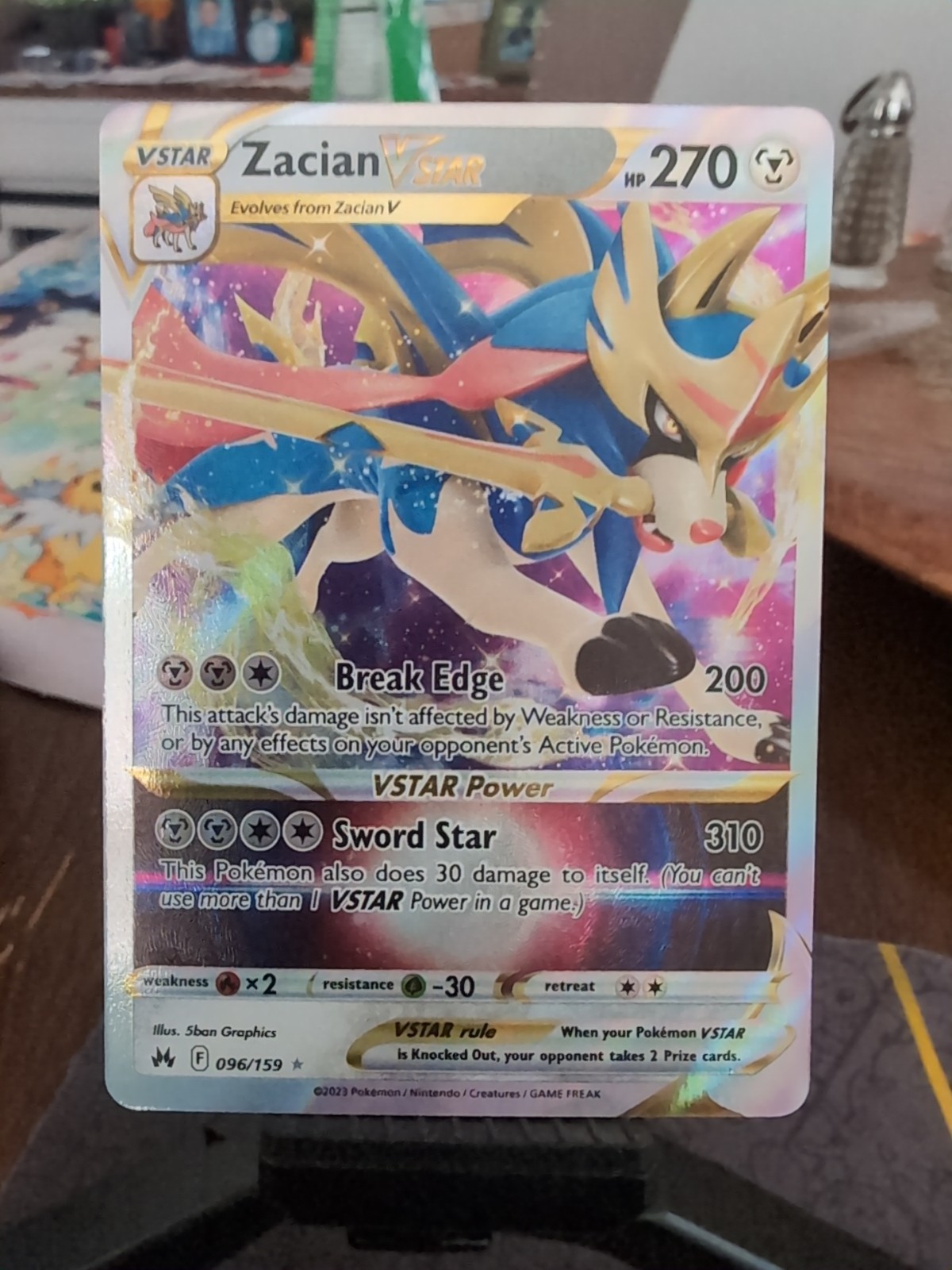 Zacian VSTAR 096/159 Crown Zenith Holo Full Art Ultra Rare NM 