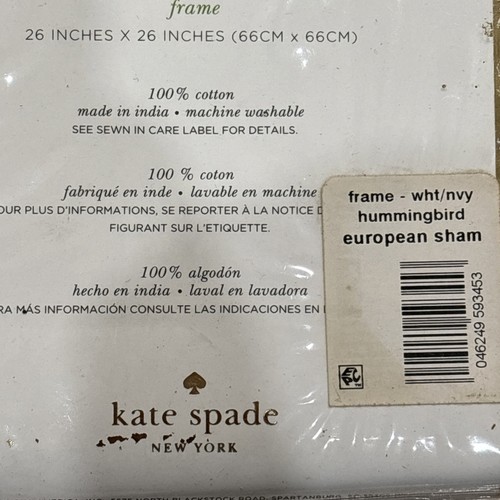 Kate Spade pillow euro sham FRAME white/ navy- New FLAW - Picture 9 of 10