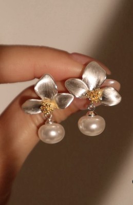 Sterling Silber Ohrring mit Blumenmuster