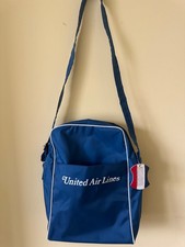 United Air Lines Vintage Nylon Blue Tote Flight Bag