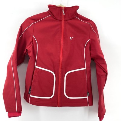 Vist Polartec Ski Jacket Women M Red Softshell Fleece Lined Rare Alpine Ski Coat