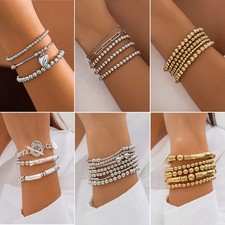 Fashionable Copper Heart Pendant Bracelet Set Electroplated Minimalist