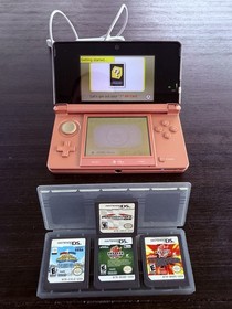 Nintendo 3DS Misty Pink Console Condition Tested With Games & Charger READ