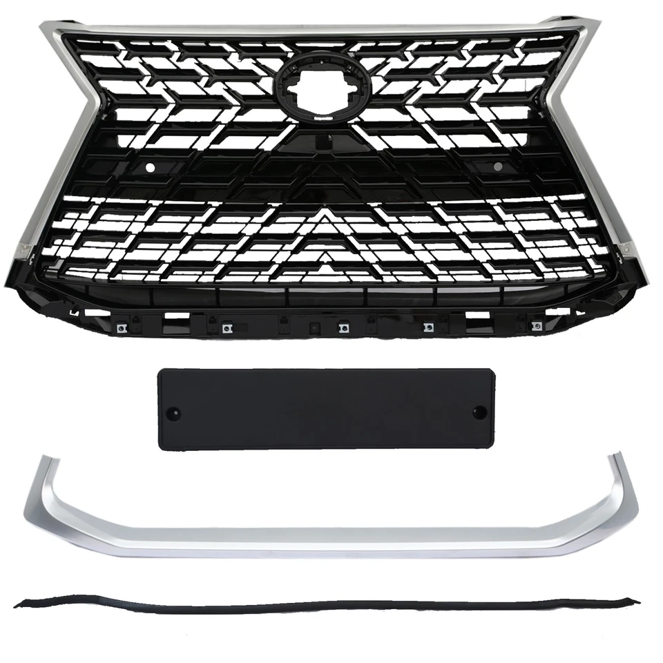 Compatível com 2016-2021 Lexus LX570 conversão estilo F-Sport grade dianteira cromada - Imagem 3 de 4