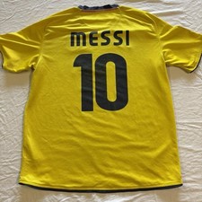 Vintage Y2K Lionel Messi FC Barcelona 2008-09 Away MLS Soccer Jersey Kit Size L