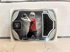 2014 Topps Derek Carr Rookie Jumbo Relic Oakland Raiders Football Card. rookie card picture