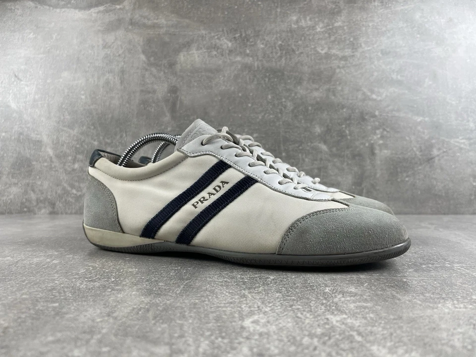 Vintage Prada Sport Linea Rossa Vintage White & Gray Sneakers Made in IT Sz 40 - Image 2 of 4