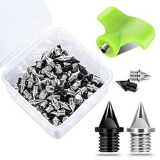 1/4 Inch Track Spikes, 100 Pieces Steel Track Shoe Spikes Black  Silver