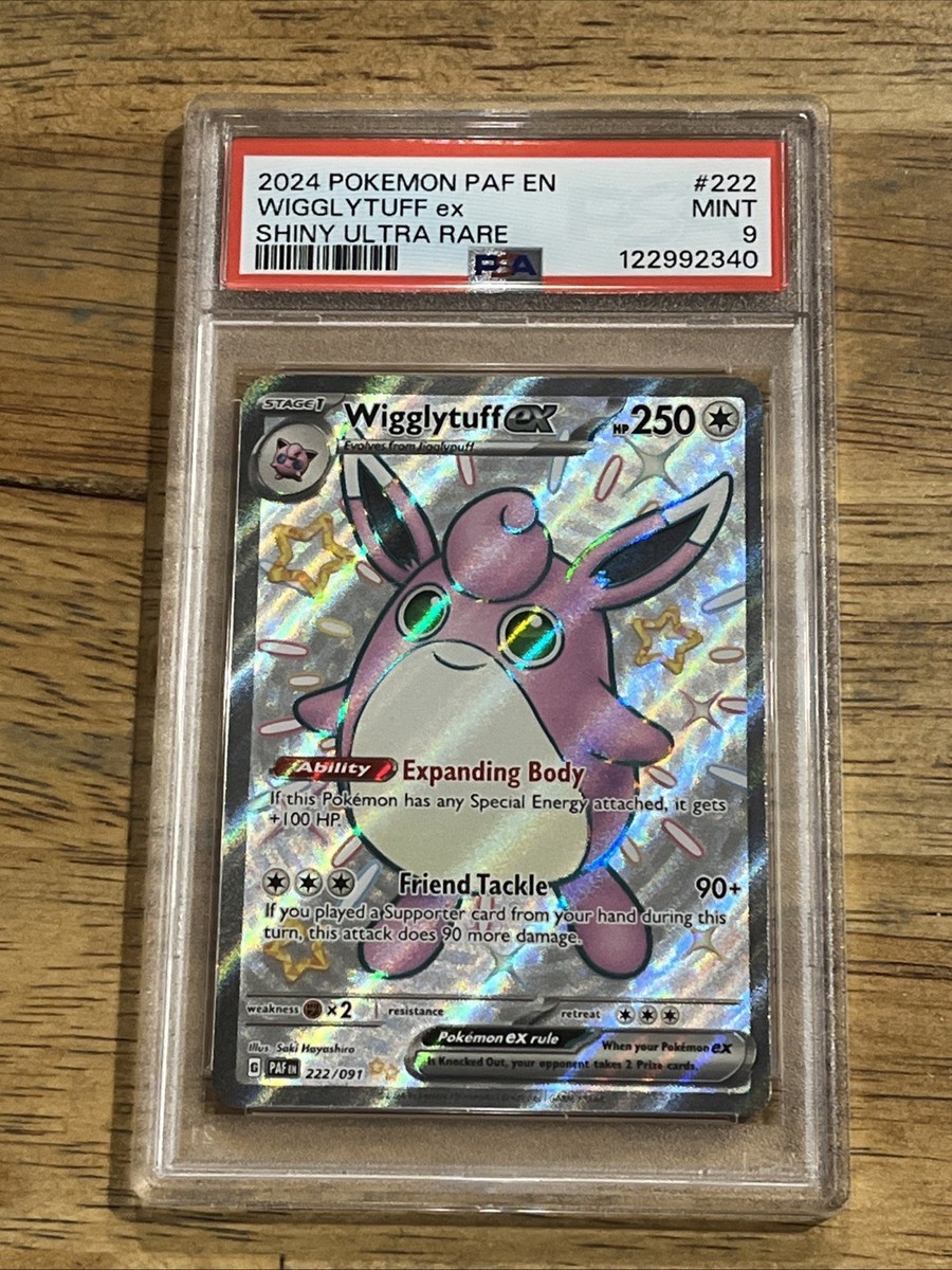 GRADED PSA 9 2024 Pokemon PAF EN WigglyTuff ex Shiny Ultra Rare