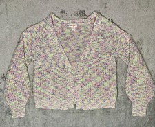 Cat Jack Multicolored Knitted Sweater Open Cardigan Medium 7/8