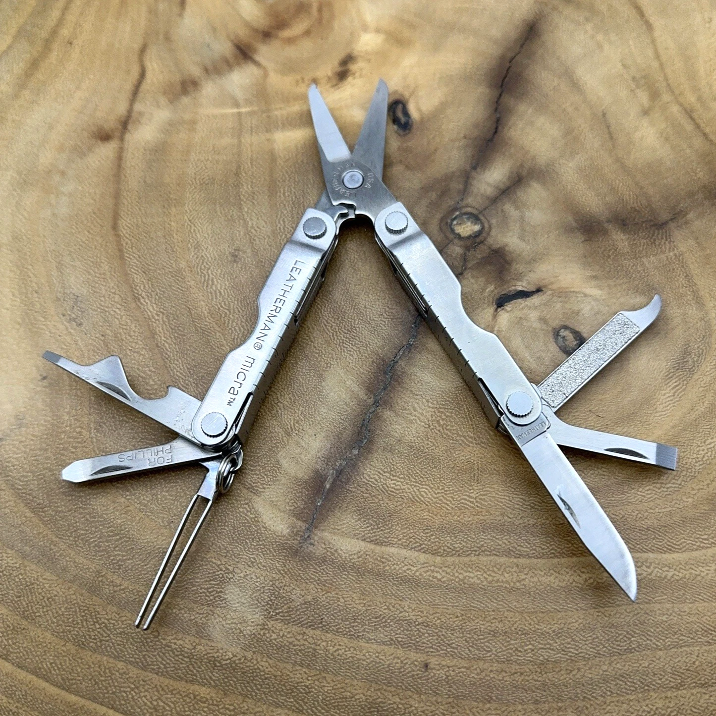 1 Leatherman Micra Stainless Mini Multitool Knife, Stainless Dated 08/99 *READ*