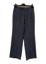 VTG Yves Saint Laurent Tailored Trousers Blue Grey Dress Slacks Waist 27 L 28 P6