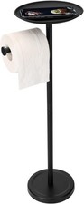 Tofix Freestanding Toilet Paper Holder with Shelf and Tray, Stainless Steel