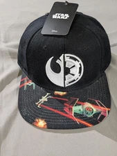 Star Wars Hat Snap Back Mens Black Space Battle Rebel Empire Lucasfilm Bioworld