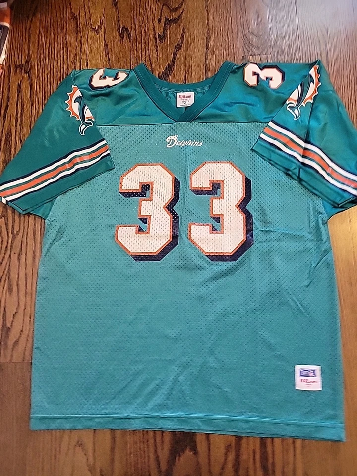 Camiseta de fútbol americano juvenil Wilson Karim Abdul-Jabbar Miami Dolphins NFL XL 18-20 Foto 2 de 4