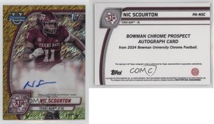 2024 Bowman U Chrome Prospect Gold Shimmer Refractor /50 Nic Scourton Auto