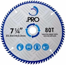 .PRO TCT Circular Saw Blade 185mm x 80T x 22mm Bore 22, 16mm ring fits Evolution