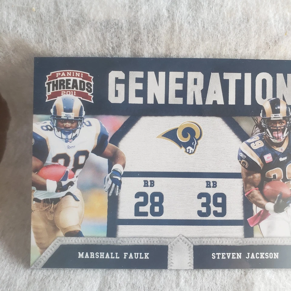 2011 Panini Threads St. Louis Rams Marshall Faulk/Steven Jackson Generations  - Image 2 of 4