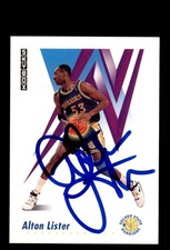 Signed Basketball Card Auto Alton Lister 1991-92 SkyBox #94 Golden State
