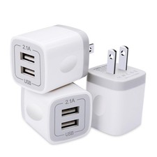 USB Plug, USB Wall Charger 3 Pack, GiGreen Dual Port Electrical Plug Wall Outlet