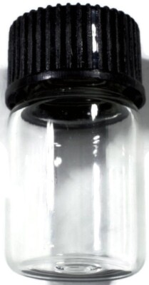 2 ML GLASS BOTTLE W SCREW CAP FOR YOUR ALASKAN YUKON NATURAL GOLD NUGGETS(#B101)
