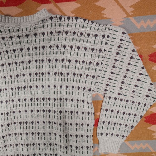 Vintage Towncraft Men's Large Tall Cotton Blend Sweater Geometric Birdseye Knit - Picture 19 of 22