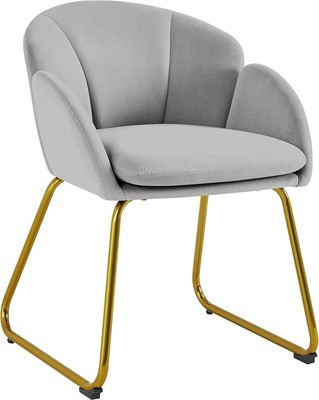 Yaheetech Flower Shape Velvet Vanity Chair, Modern Side Chair Armchair, Durable