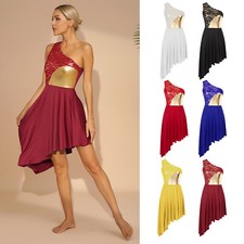 Womens Color Block Praise Liturgical Dance Worship Costume Lyrical Dancewear