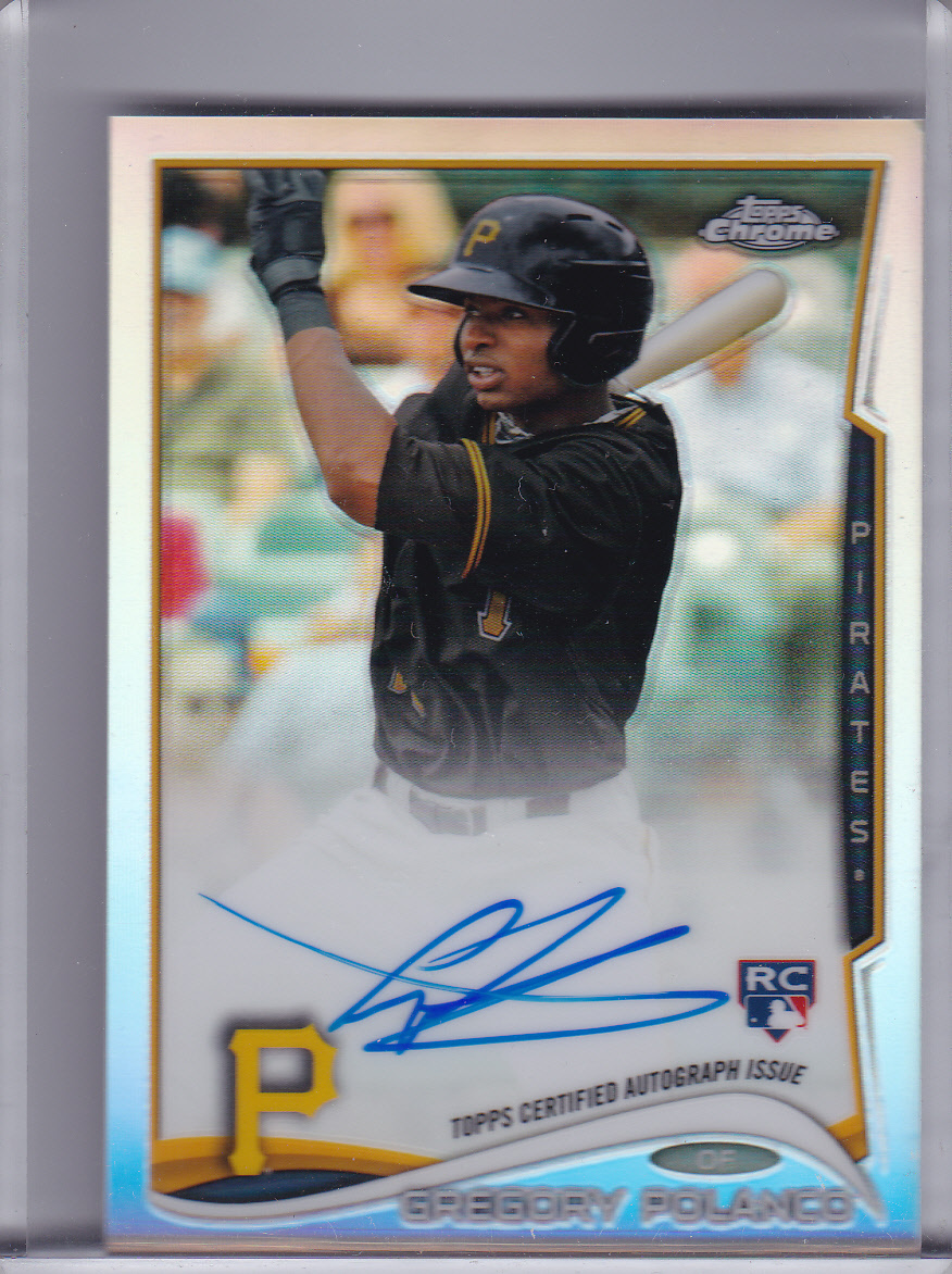 2014 TOPPS CHROME #GP GREGORY POLANCO AUTOGRAPH RC REFRACTOR PIRATES 97/499 1125